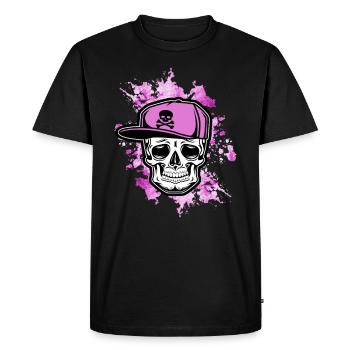 Skull Girl Baseball Cap Pink Skull Old School - Men's Premium Organic T-Shirt - black - Front - Nico (187cm)