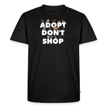 Adoptez au lieu d'acheter - T-shirt Premium bio Homme - noir - Devant - Nico (187cm)