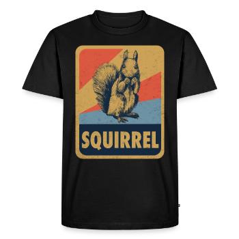 Squirrel Rodent Zoo Animal Retro Gift - Men's Premium Organic T-Shirt - black - Front - Nico (187cm)