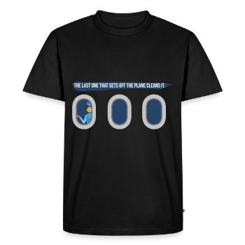 Hôtesse de l’air Hôtesse de l’air héroïne de l’air - T-shirt Premium bio Homme - noir - Devant - Nico (187cm)