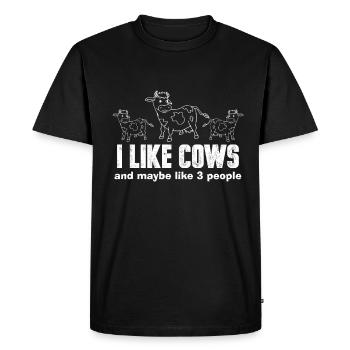 Vache lait animal gens ferme cadeau - T-shirt Premium bio Homme - noir - Devant - Nico (187cm)