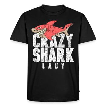 Shark Fish Girl - Men's Premium Organic T-Shirt - black - Front - Nico (187cm)