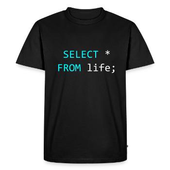 Idée de cadeau pour le codeur SQL - T-shirt Premium bio Homme - noir - Devant - Nico (187cm)
