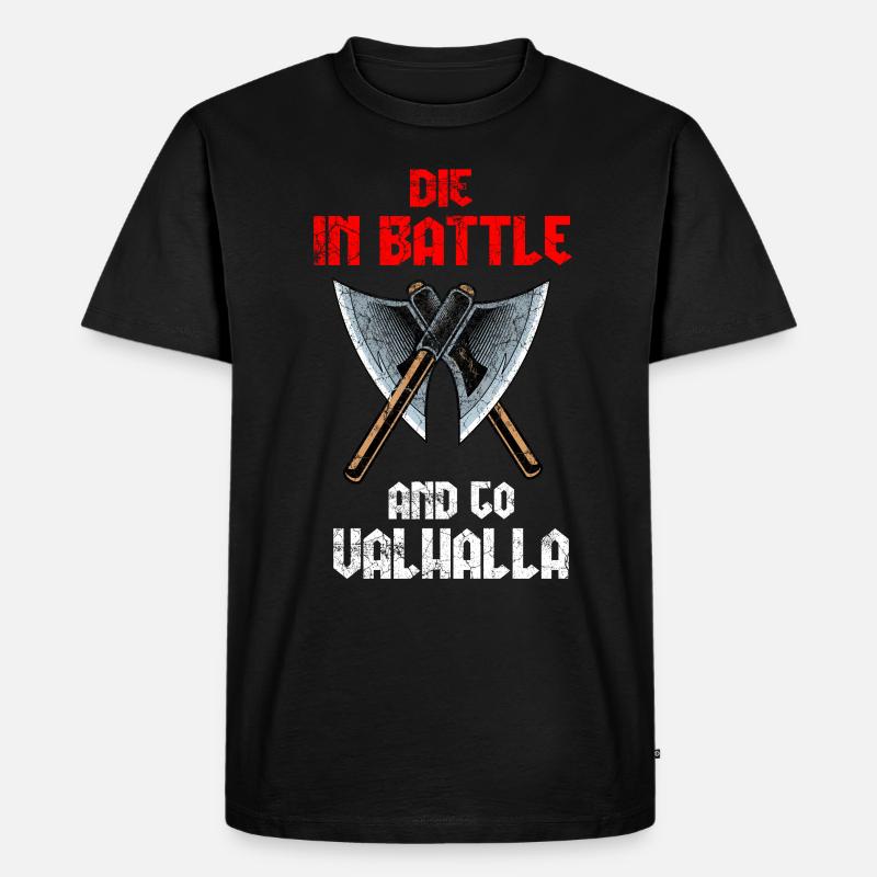 Wikinger - Männer Premium Bio T-Shirt - Schwarz