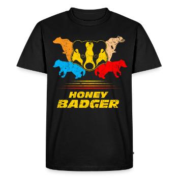 honey badger - Men's Premium Organic T-Shirt - black - Front - Nico (187cm)