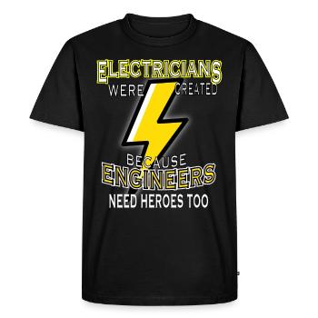 Electrician Electricity Electricity Electricity Construction Site - Men's Premium Organic T-Shirt - black - Front - Nico (187cm)