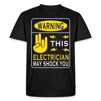 Electrician Electricity Electricity Electricity Construction Site - Men's Premium Organic T-Shirt - black - Front - Nico (187cm)