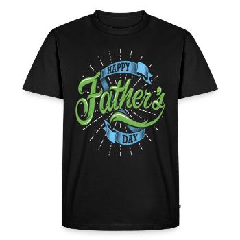 HEUREUX DU JOUR DU PÈRE - T-shirt Premium bio Homme - noir - Devant - Nico (187cm)