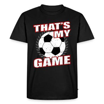 Football Soccer Sports Game - Men's Premium Organic T-Shirt - black - Front - Nico (187cm)