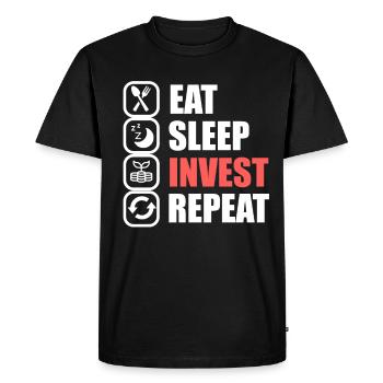 Stocks Money Bourse de Bourse Dividendes Finance Gift - T-shirt Premium bio Homme - noir - Devant - Nico (187cm)