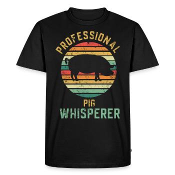 Cochon rétro animal - T-shirt Premium bio Homme - noir - Devant - Nico (187cm)