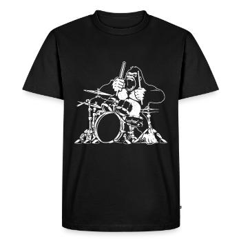 Gorilla drums music - Men's Premium Organic T-Shirt - black - Front - Nico (187cm)