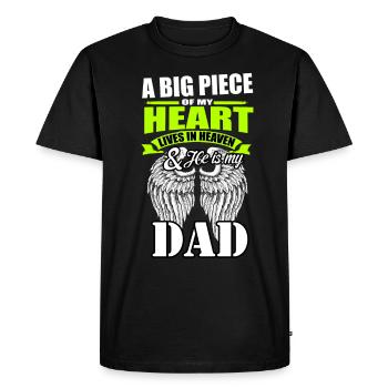Fête des pères Papa Ange Ciel Geschenl - T-shirt Premium bio Homme - noir - Devant - Nico (187cm)