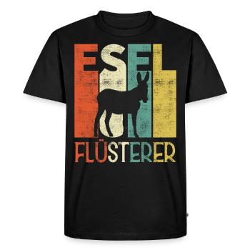 Retro Esel Flüsterer Besitzer - Männer Premium Bio T-Shirt - Schwarz - Vorne - Nico (187cm)