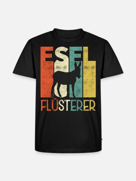 Retro Esel Flüsterer Besitzer - Männer Premium Bio T-Shirt - Schwarz