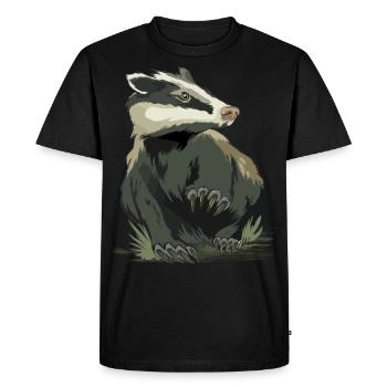 Honey Badger Honey Badger Forest Wild Animal - Men's Premium Organic T-Shirt - black - Front - Nico (187cm)
