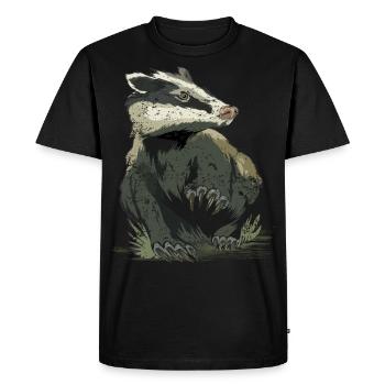 Honey Badger Honey Badger Forest Wild Animal - Men's Premium Organic T-Shirt - black - Front - Nico (187cm)