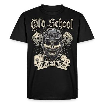 Old School Biker Chopper Motocycliste - T-shirt Premium bio Homme - noir - Devant - Nico (187cm)