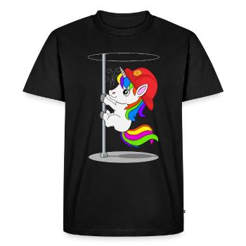 Fireman unicorn with slide bar for children - Men's Premium Organic T-Shirt - black - Front - Nico (187cm)