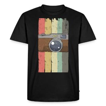 appareil photo - T-shirt Premium bio Homme - noir - Devant - Nico (187cm)