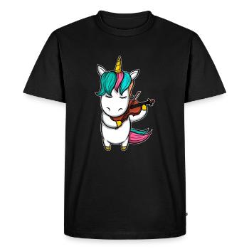 Licorne Violon - T-shirt Premium bio Homme - noir - Devant - Nico (187cm)