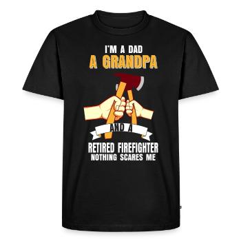 Firefighter grandpa dad son pension retiree gift - Men's Premium Organic T-Shirt - black - Front - Nico (187cm)