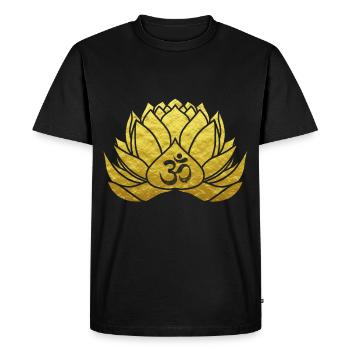 Yoga flower of life om sign gift - Men's Premium Organic T-Shirt - black - Front - Nico (187cm)