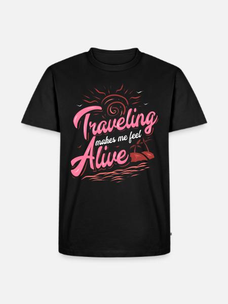 Reise Leben - Männer Premium Bio T-Shirt - Schwarz