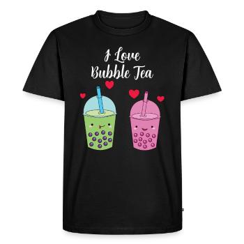 Bubble Tea - Men's Premium Organic T-Shirt - black - Front - Nico (187cm)