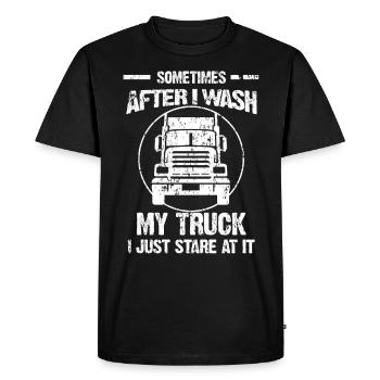 Lorry - Men's Premium Organic T-Shirt - black - Front - Nico (187cm)