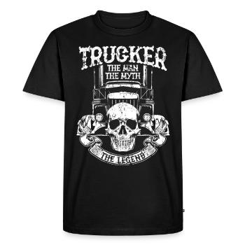Trucker - Men's Premium Organic T-Shirt - black - Front - Nico (187cm)