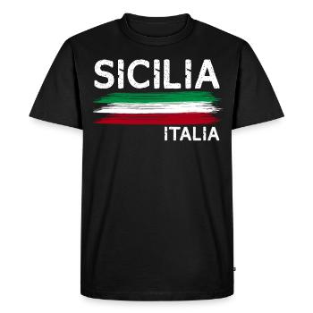 Italie Sicile cadeau de vacances de plage d'été - T-shirt Premium bio Homme - noir - Devant - Nico (187cm)