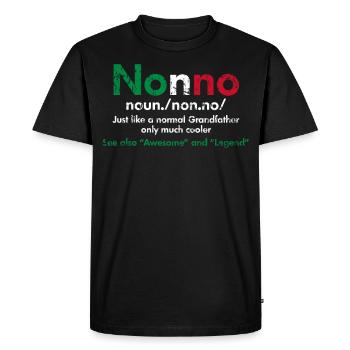 Italy Grandpa Nonno Encyclopedia Gift - Men's Premium Organic T-Shirt - black - Front - Nico (187cm)