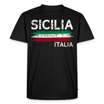 Italy Sicily gift - Men's Premium Organic T-Shirt - black - Front - Nico (187cm)