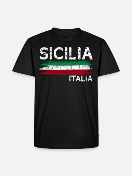 Italy Sicily gift - Men's Premium Organic T-Shirt - black