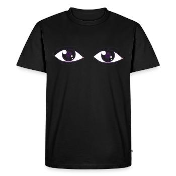Yeux - T-shirt Premium bio Homme - noir - Devant - Nico (187cm)