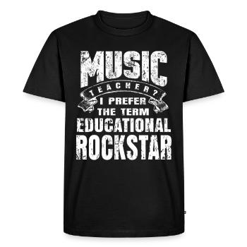 Music teacher school instrument teaching gift - Men's Premium Organic T-Shirt - black - Front - Nico (187cm)