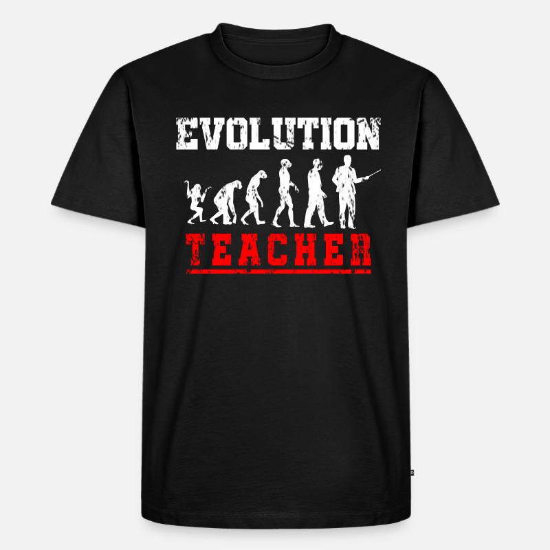 Lehrer Evolution - Männer Premium Bio T-Shirt - Schwarz