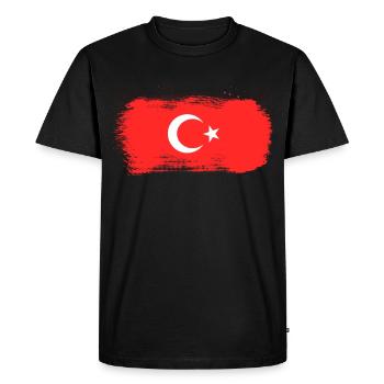 Drapeau Turquie Drapeau Turc Cadeau Türkiye - T-shirt Premium bio Homme - noir - Devant - Nico (187cm)