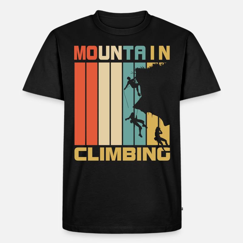 Klettern Retro Geschenk - Männer Premium Bio T-Shirt - Schwarz