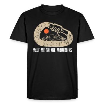 Cadeau sommet sommet mousqueton montagnes - T-shirt Premium bio Homme - noir - Devant - Nico (187cm)
