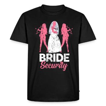 Mariage de la demoiselle d'honneur de l'équipe - T-shirt Premium bio Homme - noir - Devant - Nico (187cm)
