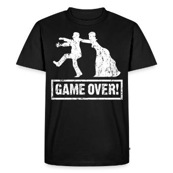 Bachelor Party Game Over Celebrate Gift - Men's Premium Organic T-Shirt - black - Front - Nico (187cm)