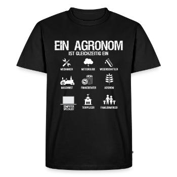 Funny agronomist farmer farmer tractor gift - Men's Premium Organic T-Shirt - black - Front - Nico (187cm)