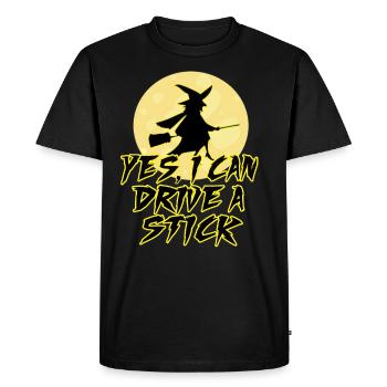 Sorcière magique sorcellerie balai d'halloween - T-shirt Premium bio Homme - noir - Devant - Nico (187cm)