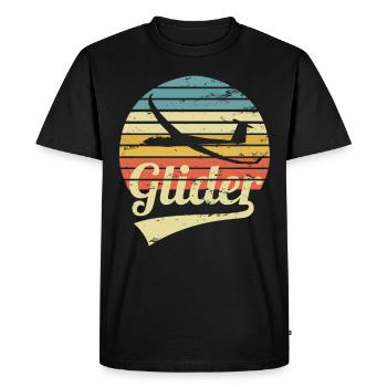 Segelflieger Segelflug Segelfliegen Glider Vintage - Männer Premium Bio T-Shirt - Schwarz - Vorne - Nico (187cm)