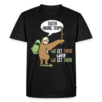 Sloth Hiking Team Hikers Randonnée Randonnée Chemise - T-shirt Premium bio Homme - noir - Devant - Nico (187cm)