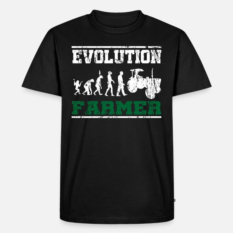 Evolution du paysan tracteur - T-shirt Premium bio Homme - noir