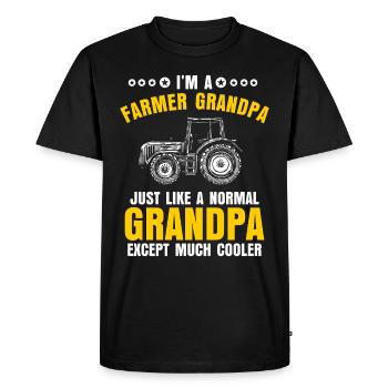 Cadeau de fermier tracteur grand-père grand-père - T-shirt Premium bio Homme - noir - Devant - Nico (187cm)