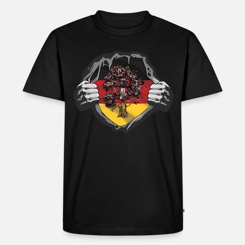 Eiche Deutsch - Männer Premium Bio T-Shirt - Schwarz